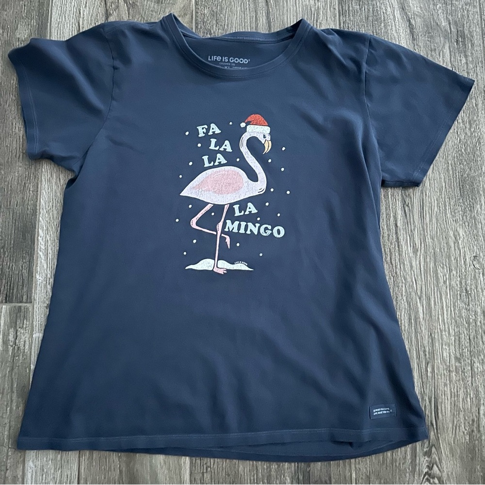 Life is Good Flamingo T-Shirt - Picture 2 of 5
